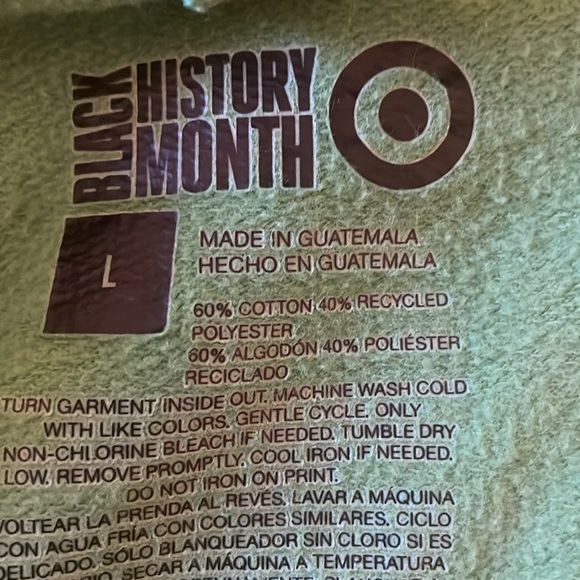 Green hoodie "by Black History Month" size Large - Picture 5 of 5